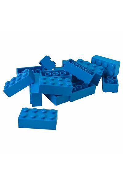 LEGO Original Accessory Moc Custom Creator Brick 2 X 4 Brick Dark Azure 4 Pieces to Ship