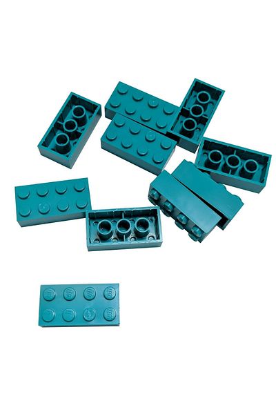 LEGO Original Accessory Moc Custom Creator Brick 2 X 4 Brick Turquoise 4 Pieces to Ship