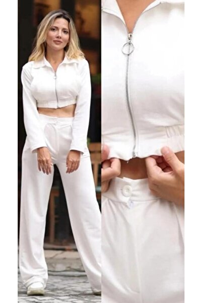 Alissa طقم بنطلون نسائي بجيب سفلي بسحاب علوي مزدوج