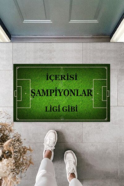 Silkcoat Home Kişiye Özel Tasarım Paspas -futbol Desenli Modern Dijital Baskı...