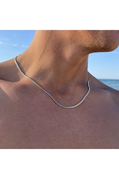 UBUH SHOP Çift Renkli Urban Zincir Italyan Gurmet Çelik Kolye