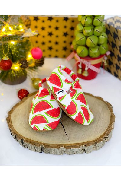 FG Store 100% Calfskin Non-Slip Sole Baby Booties