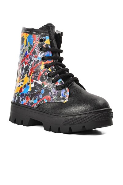 Aspor Arz2301001-p Black Fur Lined Zippered Children's Boots