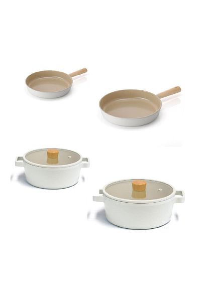 NEOFLAM 6 Piece Fika Pro Pot and Pan Set - with Aluminum Cast Glass Lid