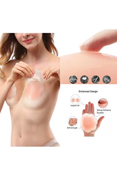 sebura Askısız Yapışkanlı Sütyen Göğüs Kaldırma Yapışkanlı Görünmez Silikonlu...
