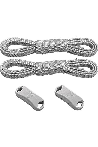 Ankanorm Pratik Ayakkabı Bağcığı Takbırak Bağcık Elastik Klipsli Lastikli Bot Çocuk Ayakkabı Bağcığı (GRİ)