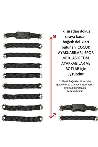 Ankanorm Pratik Ayakkabı Bağcığı Takbırak Bağcık Elastik Klipsli Lastikli Bot Çocuk Ayakkabı Bağcığı (K.GRİ)