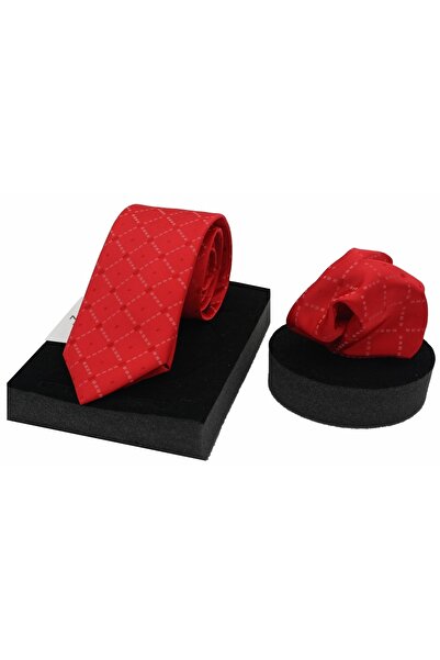 N-CHIC مجموعة ربطة عنق ومنديل منسوجة من الألياف الدقيقة مع صندوق هدايا