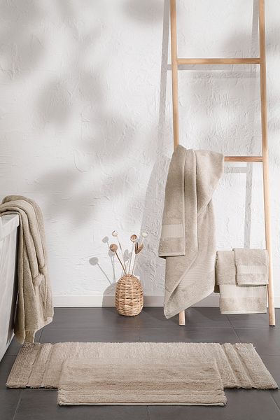 Yataş Felicia Beige Bath Mat Set