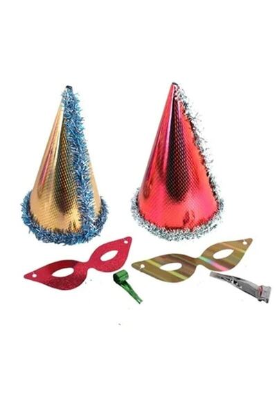 DÜVENCİ TİCARET Set de 5 pălării de Anul Nou mixte metalice