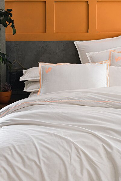 Sarev Supra Ekru King Size %100 Pamuk Poplin Nevresim Takımı