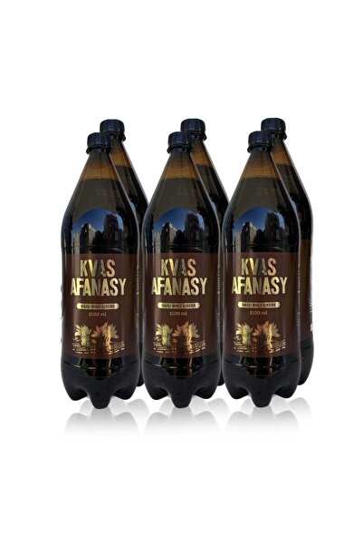 AFANASY Kvas «» 1,5 Lt 6 Adet (6 Lı ) Plastik Şişe Filtrelenmemiş Alkolsüz Malt Içecek