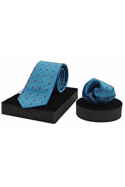 N-CHIC Man Plaid Polka Italian Microfiber Woven Tie and Handkerchief Set Gift...