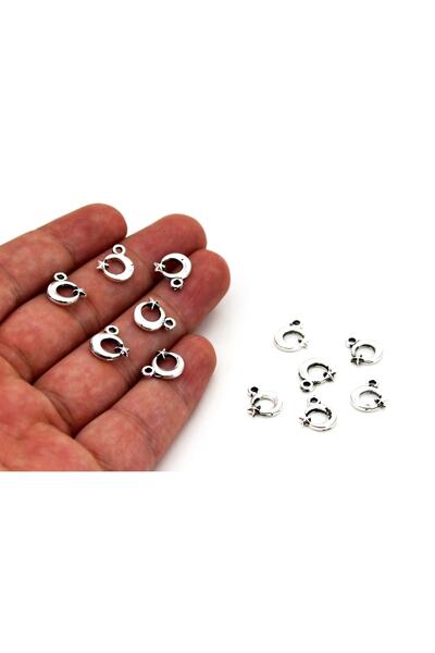 yfhobi 12 Adet - 10x12 Mm Ay Yıldız Desenli, Metal Uç, Takı Malzemesi, Boyalı...