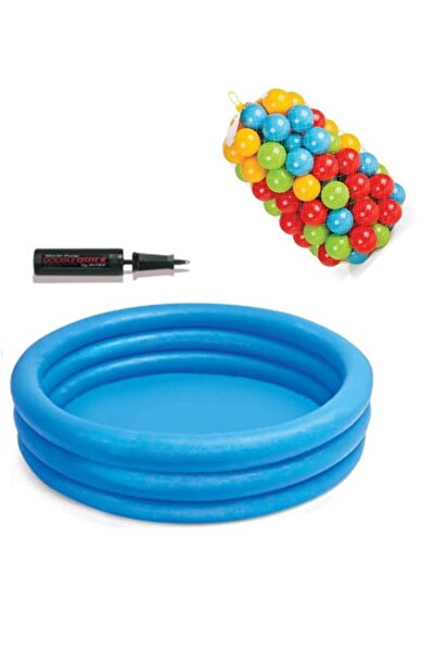 ACTIVESHOP 114 Cm Kristal Havuz + 100 Adet 6cm Top + Pompa