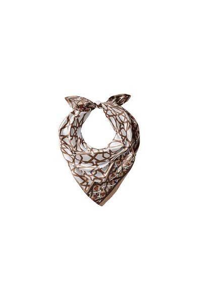 ipekevi Πράσινο Turban Brown Satin Silk Μαντήλι Μοντέλο 05