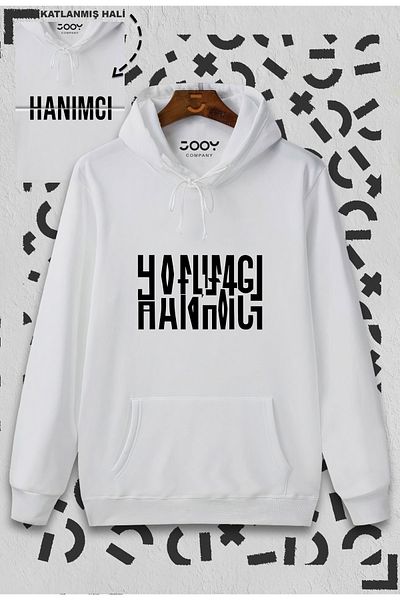 Jooy Company Φούτερ με λευκή κουκούλα Hanımcı Folded Design
