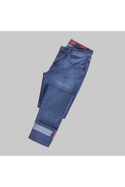 Sarar Interviu Pantaloni din denim albastru țesuți Midas