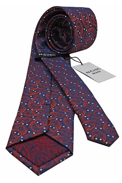 N-CHIC Man Paisley Pattern Microfiber Woven Tie and Handkerchief Set Gift Boxed