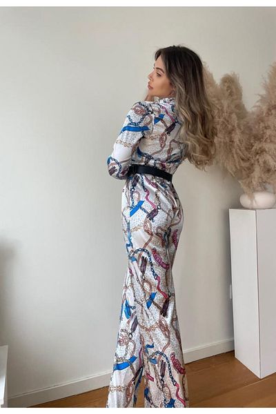 MAYHOŞ BUTİK Women's Belt and Bandana Detail Jumpsuit