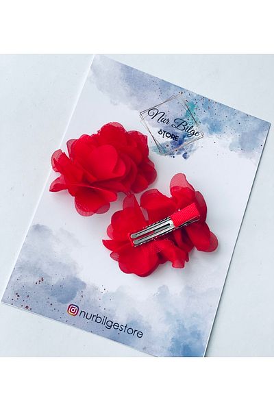 NURBİLGESTORE Red Colorful Girl's Clip Special Occasions Birthday April 23Rd Feast – Buckle – Buckle