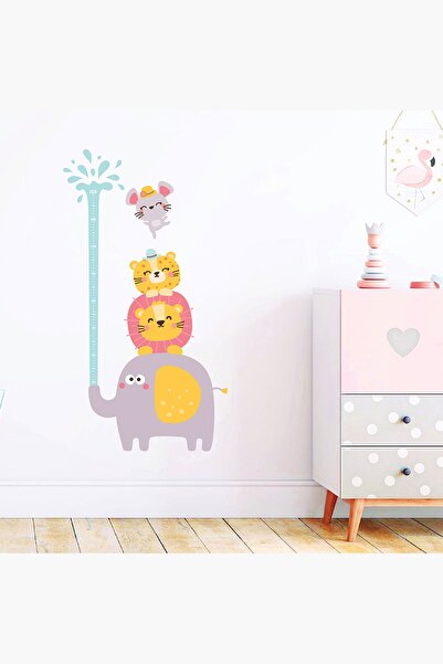 Jüppo Su Fışkırtan Fil Sticker Boy Cetveli, Aslan, Çita, Fare Boy Ölçer, Bebe...