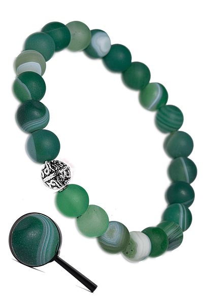 Tesbih Atölyesi Certified Raw Unprocessed Aaa Green Agate Stone Bracelet