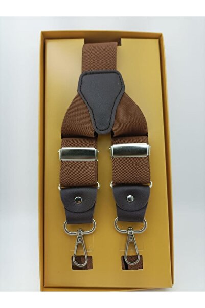 Elegans Giyim Aksesuar Kancalı Model Sütlü Kahve Salopet Pantolon Askısı