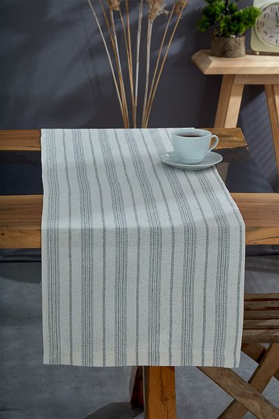 vivamaison Fata de Masa Runner Bumbac Spalat Antracit 50x150 Cm