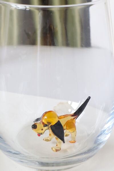 ADAMODART Single Water Cup with Dog Glass Figure