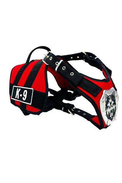 Tasma Market Red K9 Wolf Head Dog Chest Collar Dog Belt