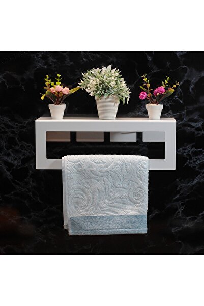 Hobi Demir Sanat Beyaz Metal Havluluk Askılı Ve Tuvalet Kağıdı Tutucu 2 Li Se...