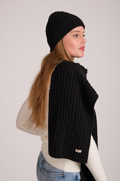 CHUBA Dámská čepice do vlasů pletená Soft Tuche Scarf Beanie Set černá 23w503