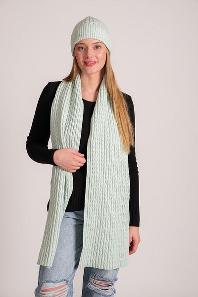 CHUBA Women's Hair Knitted Soft Tuche Scarf Beanie Set Mint 23w503
