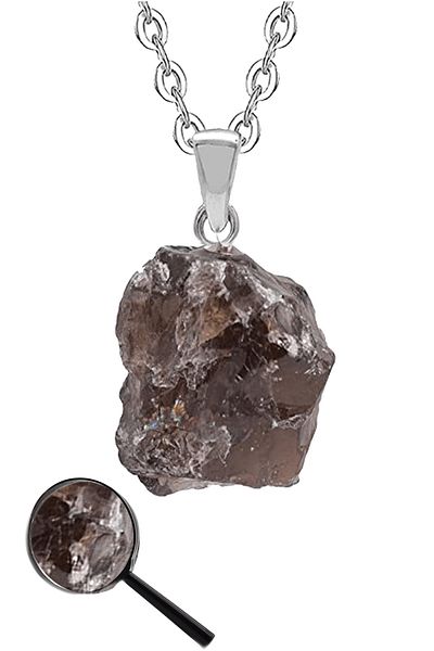 Tesbih Atölyesi Certified Raw Unprocessed Smoky Quartz Stone Necklace