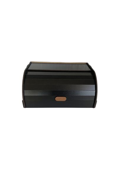 dehaberk Bread Box, Black Color Wooden Bread Box, Wooden Bread Storage Cabinet with Cover, Bread Box