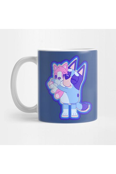 BARBİZON : Bluey Cartoon Mug & Credit Card Coated Gift Sticker