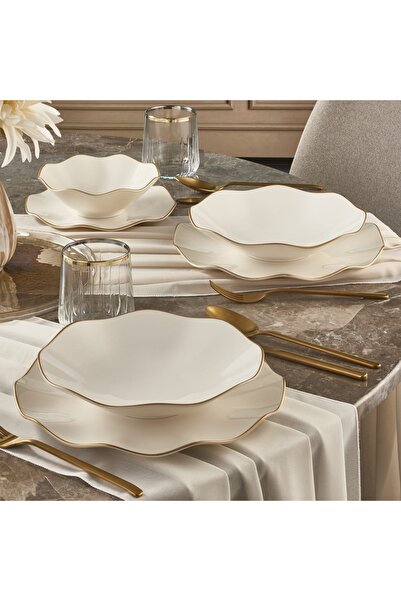 Almila Nesrin 24-Piece Dinnerware - Gold - 3819
