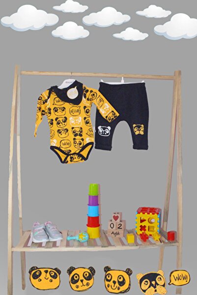 edoy 3lü Bebek Takımı 0-3 Ay, 3-6 Ay Bebek Zıbın 3lü Set Bebek Kıyafeti