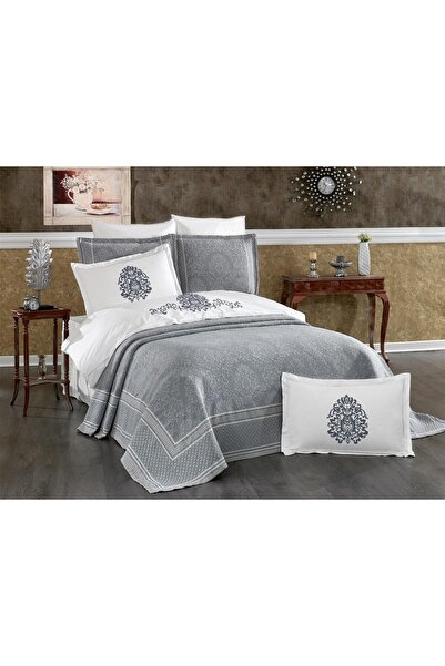 Finezza Set de lenjerie de pat din bumbac brodat Pandora Jacquard Lavender Br...