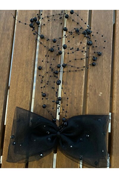 bbays new trend Black Bow Vualet Bridal Hat Black Pearl Bridal Cap Wedding Ac...