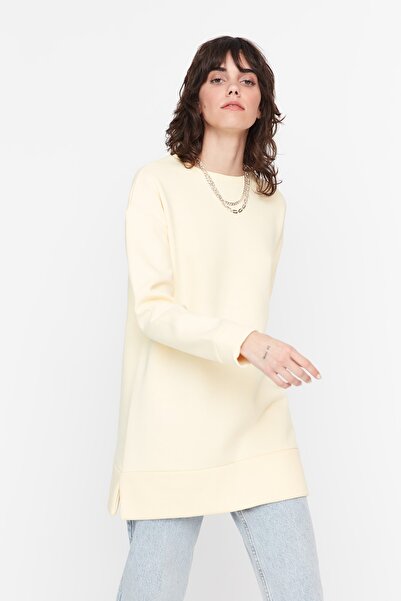 Trendyol Modest Sweatshirt - Gelb - Regular Fit