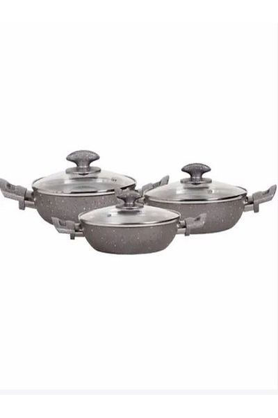 Mehtap Granite 3-Piece Sahan Set 18-20-22 Cm