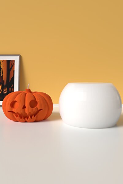 Cageartstudio Büyük Bal Kabağı Mum Silikon Kalıp - Halloween Mum - Mum Yapım ...