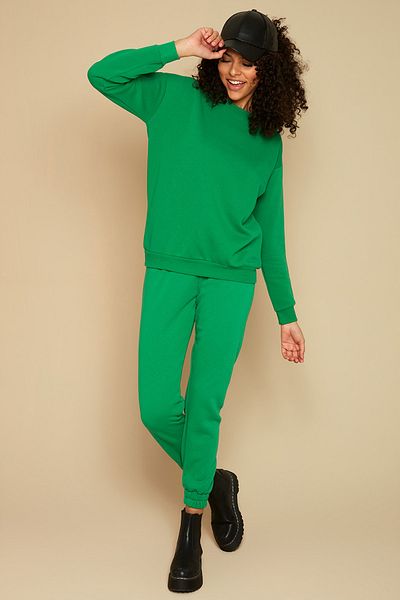Select Moda Γυναικείο Πράσινο Πλεκτό Πλεκτό Basic Jogger Φούτερ