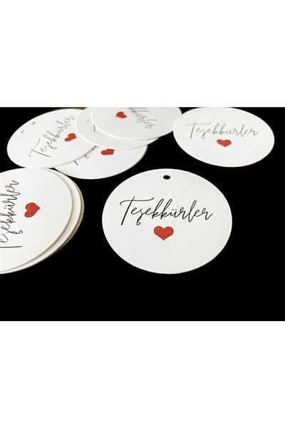anka design Coated Perforated Labels (4x4cm) 25 Pieces - Thank You