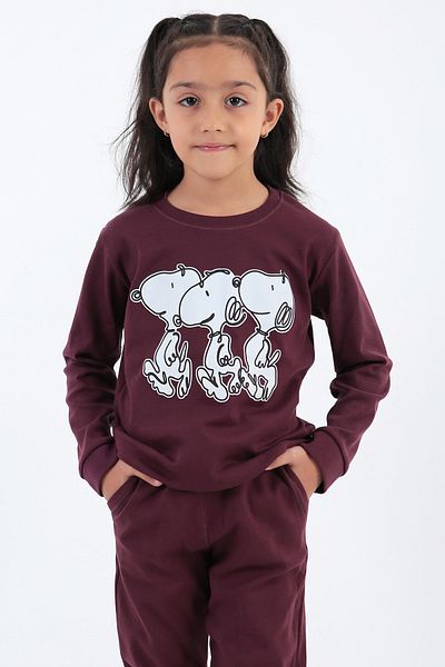 Lixera Girl's 5-12 Years Old Plum Lycra Set (Buy 1 Size Large)