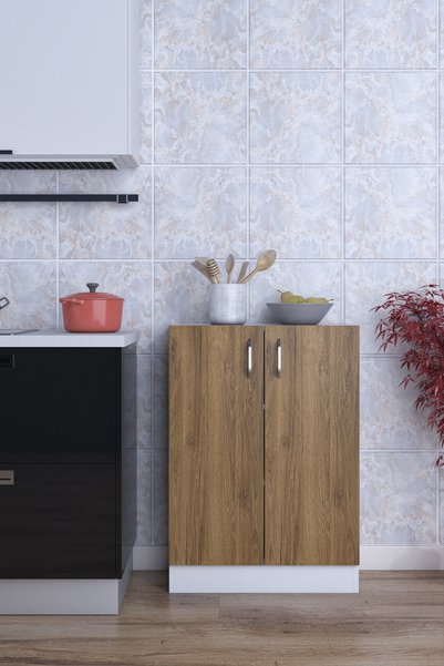 rafineritasarım Rafineri Mokas Çok Amaçlı Dolap 2 Raflı Kapaklı Mutfak Balkon...