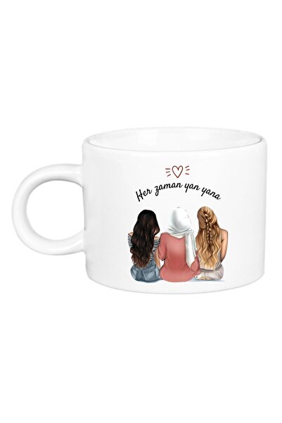 Öz Kupa L3 Girlfriend Always Side by Side Printed Porcelain Motto Cup