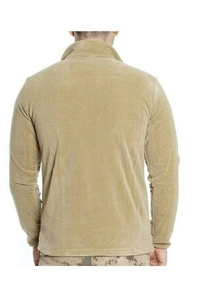 BARIŞ ASKERİ MALZEME Peace Military Mazlzeme Unisex Khaki Color 5 Pocket Zippered Nano Top Coat Fleece